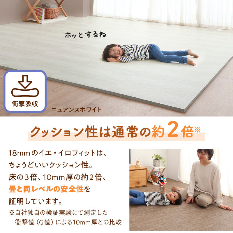 防音×木目調 ジョイントマット18mm ジョイントマット 赤ちゃん 木目調 防音マット 床暖房対応 衝撃吸収 大判 抗菌 防臭 ペット用