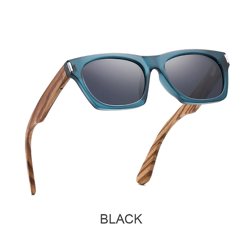 ゼブラウッドの偏光サングラス(Oi Wood GR8058) 木製サングラス ゼブラウッド 天然 ユニセックス メンズ レディース ドライブ 旅行 UVカット 軽量 スクエア