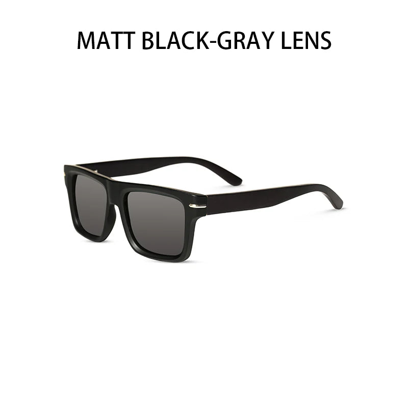 ナチュラルな偏光サングラス(Oi Wood 9909) 木製サングラス メンズ レディース ナチュラル UVカット おしゃれ スクエア型 日常使い