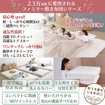 家族で広々！高反発300cmマットレス ファミリーベッド 敷き布団 高反発マットレス 300cm幅 通気性抜群 洗えるカバー 添い寝マットレス 寝返りサポート 滑り止め付き