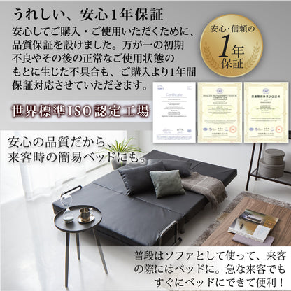 3WAYハイバックソファベッドROLLEY セミダブル ベッド モダン 家具 ソファ カウチ インテリア クッション付き 多機能 コンパクト