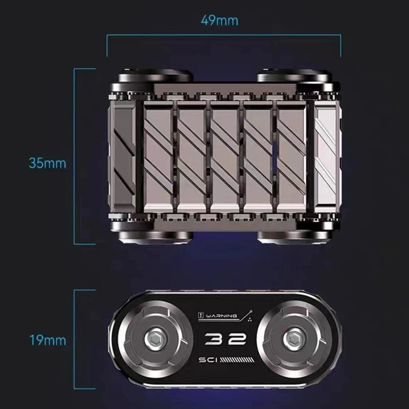 キャタピラ型 フィジェットスライダー CNC加工 ストレス解消 EDC メタルトイ おもちゃ 大人 ギフト プレゼント