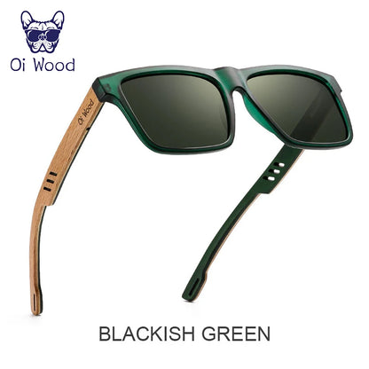 目元を輝かせる偏光サングラス（Oi Wood 8029） メンズ スポーツ ドライブ スクエア型 UVカット 軽量 ミラーサングラス アウトドア ファッション