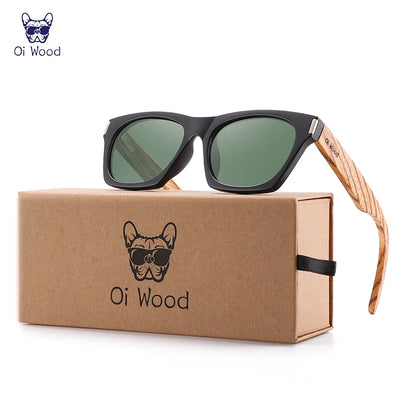 ゼブラウッドの偏光サングラス（Oi Wood GR8058） 木製サングラス ゼブラウッド 天然 ユニセックス メンズ レディース ドライブ 旅行 UVカット 軽量 スクエア