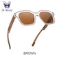 洗練された偏光サングラス（Oi Wood GR8061） レディース メンズ ウッド 木目 UVカット ミラー加工 レクタングル 軽量 ファッション おしゃれ