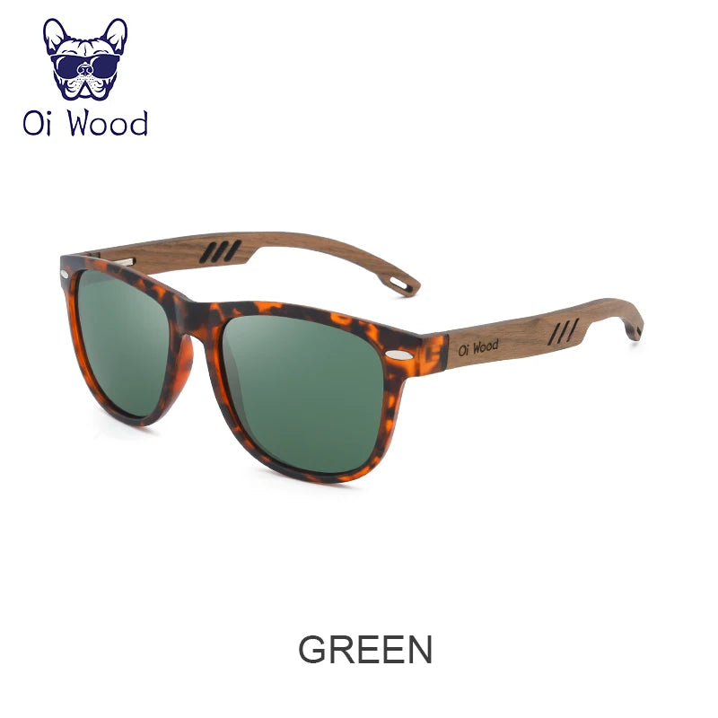 高品質 偏光サングラス（Oi Wood 9007） 木製 偏光 メンズ レディース ミラー UVカット ドライブ おしゃれ 軽量