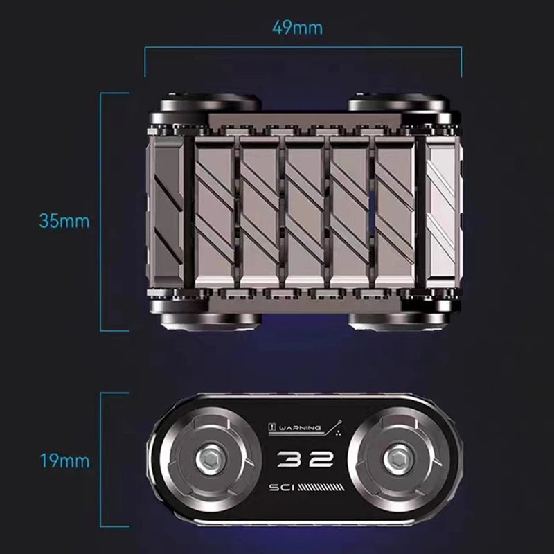 キャタピラ型 フィジェットスライダー CNC加工 ストレス解消 EDC メタルトイ おもちゃ 大人 ギフト プレゼント