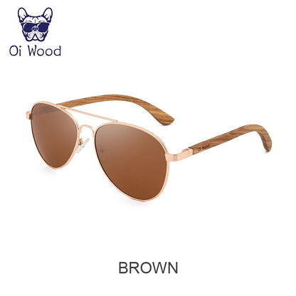 パイロットスタイルの偏光サングラス（Oi Wood 1705） ブルーレンズ パイロットサングラス ユニセックス メンズ レディース おしゃれ UVカット ドライブ用 アウトドア ステンレス 軽量