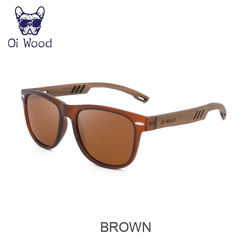 高品質 偏光サングラス（Oi Wood 9007） 木製 偏光 メンズ レディース ミラー UVカット ドライブ おしゃれ 軽量