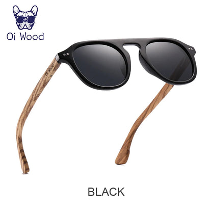ゼブラウッドが映える偏光サングラス（Oi Wood GR8057） 木目調 ゼブラウッド UVカット ミラー レディース メンズ ユニセックス 軽量 おしゃれ 自然派 カジュアル