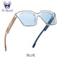 洗練された偏光サングラス（Oi Wood GR8061） レディース メンズ ウッド 木目 UVカット ミラー加工 レクタングル 軽量 ファッション おしゃれ