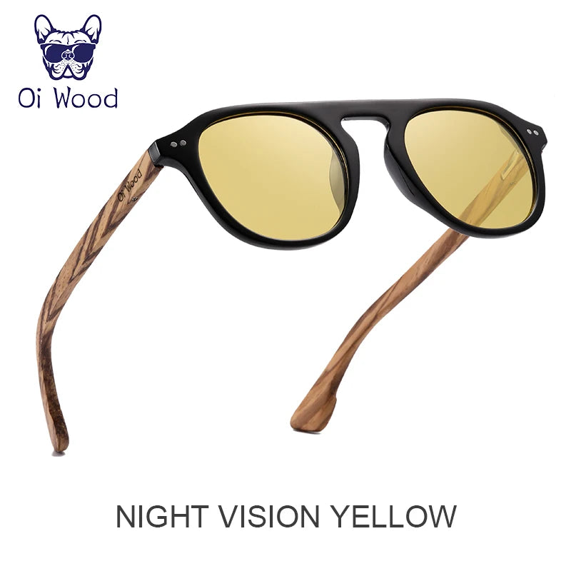 ゼブラウッドが映える偏光サングラス（Oi Wood GR8057） 木目調 ゼブラウッド UVカット ミラー レディース メンズ ユニセックス 軽量 おしゃれ 自然派 カジュアル