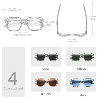 洗練された偏光サングラス（Oi Wood GR8061） レディース メンズ ウッド 木目 UVカット ミラー加工 レクタングル 軽量 ファッション おしゃれ