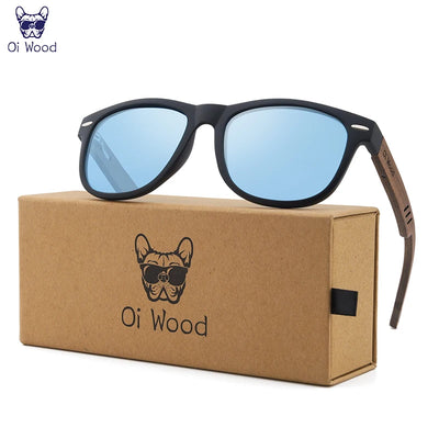 高品質 偏光サングラス（Oi Wood 9007） 木製 偏光 メンズ レディース ミラー UVカット ドライブ おしゃれ 軽量