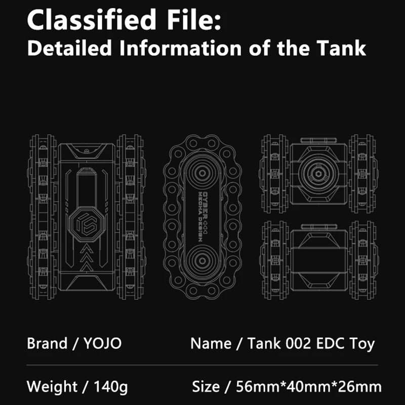 戦車形フィジェット 金属製ミリタリータンク スライダー EDC スピナー 回転可能 ストレス発散 暇つぶし