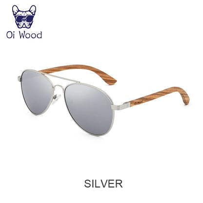 パイロットスタイルの偏光サングラス（Oi Wood 1705） ブルーレンズ パイロットサングラス ユニセックス メンズ レディース おしゃれ UVカット ドライブ用 アウトドア ステンレス 軽量