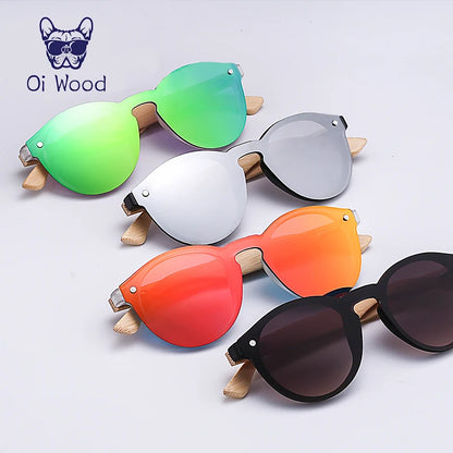 トレンド感ある偏光サングラス（Oi Wood GR8013） レディース マルチカラー トレンド サングラス 旅行 アウトドア UVカット 木製 軽量 フェス おしゃれ
